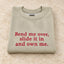 Bend Me Over Funny Embroidered Sweatshirt/Hoodie/T-shirt – Adult Humor Quote Crewneck
