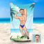 Personalized AI Cartoon Beach Towel | Custom Photo, Name & Sports Theme Gift
