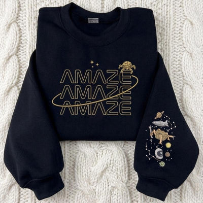 Embroidered Amaze Amaze Sweatshirt, Project Hail Mary Rocky Inspired Sci Fi S Hoodie,  Funny Space Quote Shirt