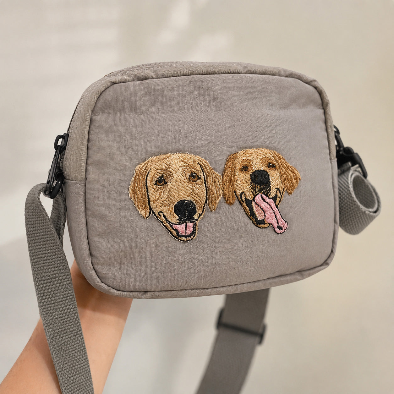 Custom Embroidered Pet Portrait Belt Bag🐾