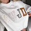 Women's WWJD Embroidered Graphic Floral Colorful Mock Neck Ribbed Sweatshirt - Comfortable Loose-Fit Cotton-Polyester Blend, Casual Medium-Length Long-Sleeve Plaid Style Pullover Top, Machine-Washable