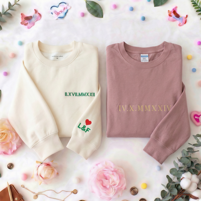 Custom Roman Numeral Date Couple's Hooide💕Sweatshirt