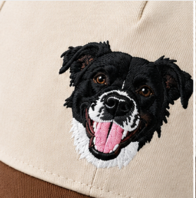 Custom Pet Photo Snapback Hats - Embroidered Dog, Cat or any Pet Portrait Caps