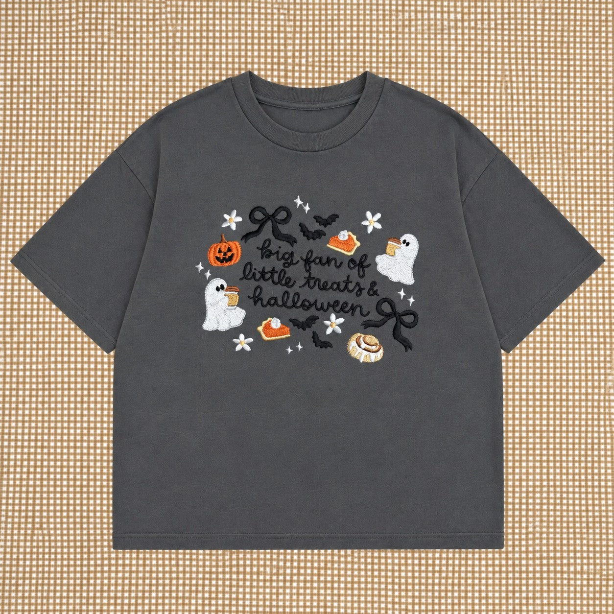 Cute Halloween Embroidered Sweatshirt/Hoodie/Tshirt – Spooky Season Ghost Pumpkin Cozy Crewneck for Women
