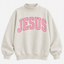 Jesus Plaid Embroidered Hoodie, Crewneck & Mock Neck Sweatshirt – Christian Faith-Inspired Pullover, Multiple Colors Available, Gift for Women