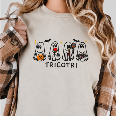 Tricotri Halloween Embroidered Crewneck Sweatshirt, Spooky Unisex Embroidered Sweater