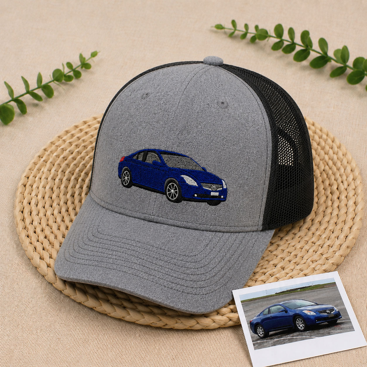 Personalized Custom Car Photo Embroidered Baseball Cap – Vehicle Portrait Dad Hat, Adjustable Gift for Car Lovers