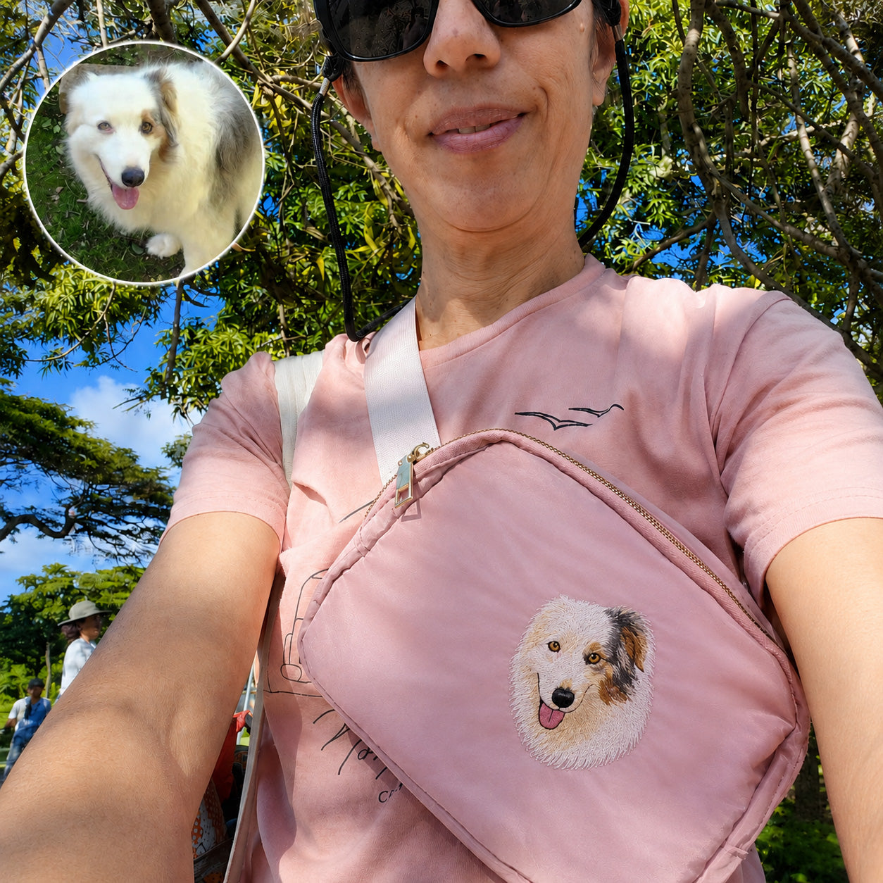 Custom Embroidered Pet Portrait Belt Bag🐾