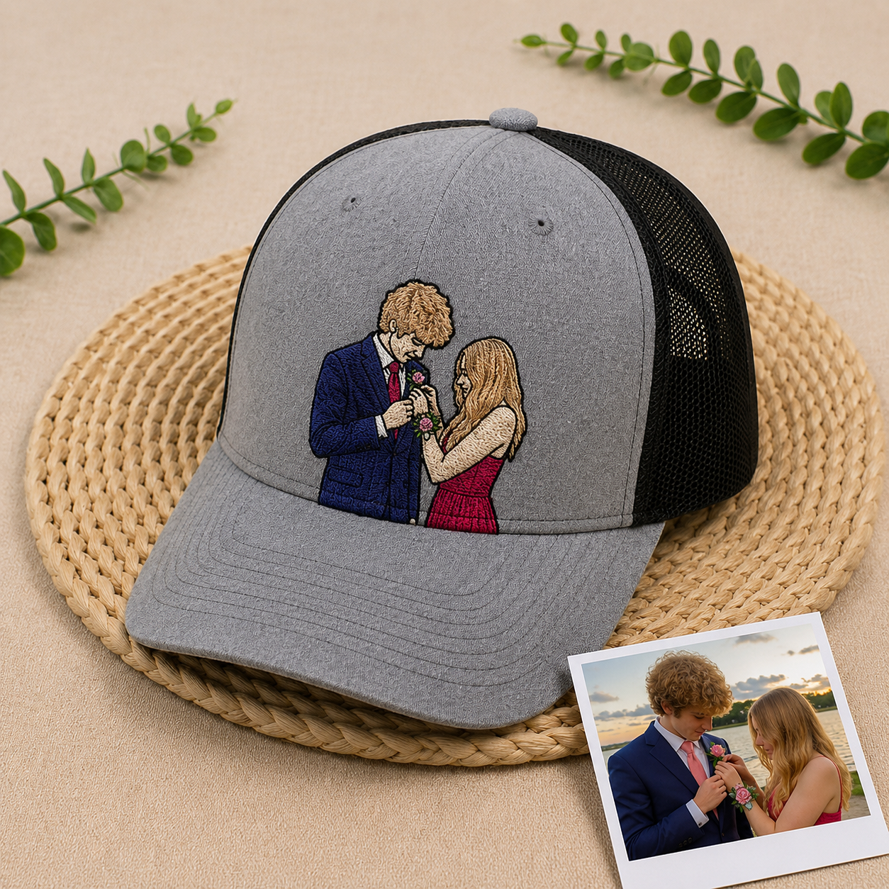 Romantic Couple Gift Personalized Couple Dad hat with Your Photo--Dad hatfor Boyfriend Girlfriend, Personalized Anniversary & Valentine’s Day Gift