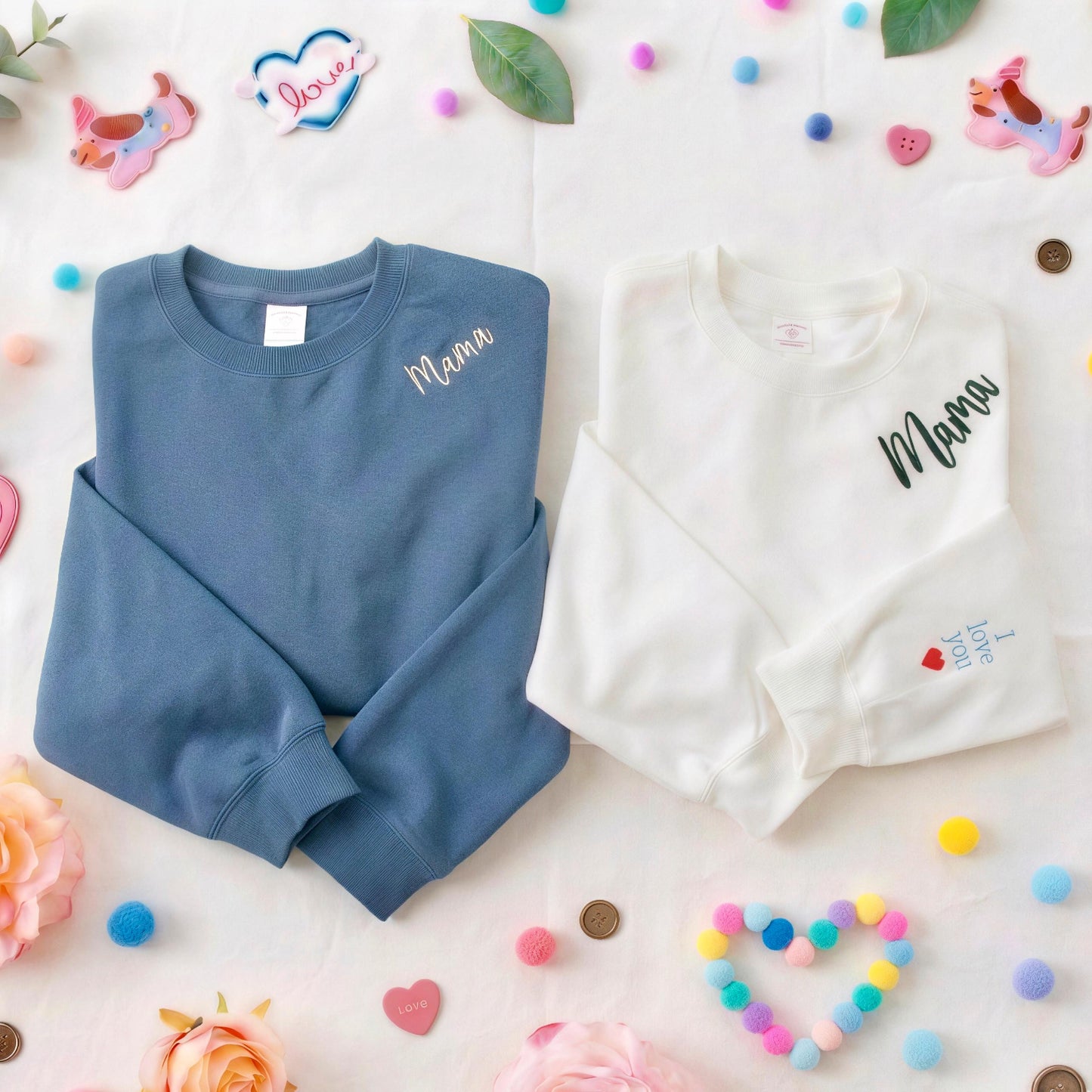 Mama Multi-pack: Embroidered Crewneck Sweatshirts & Hoodies