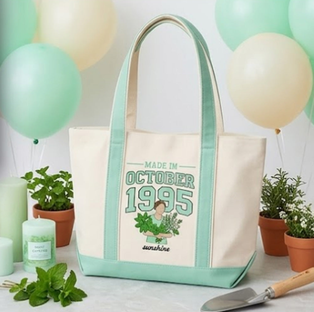 Custom 30th Birthday Gift Bag with Embroidered Portrait from Photo, Birthday Gifts for Her