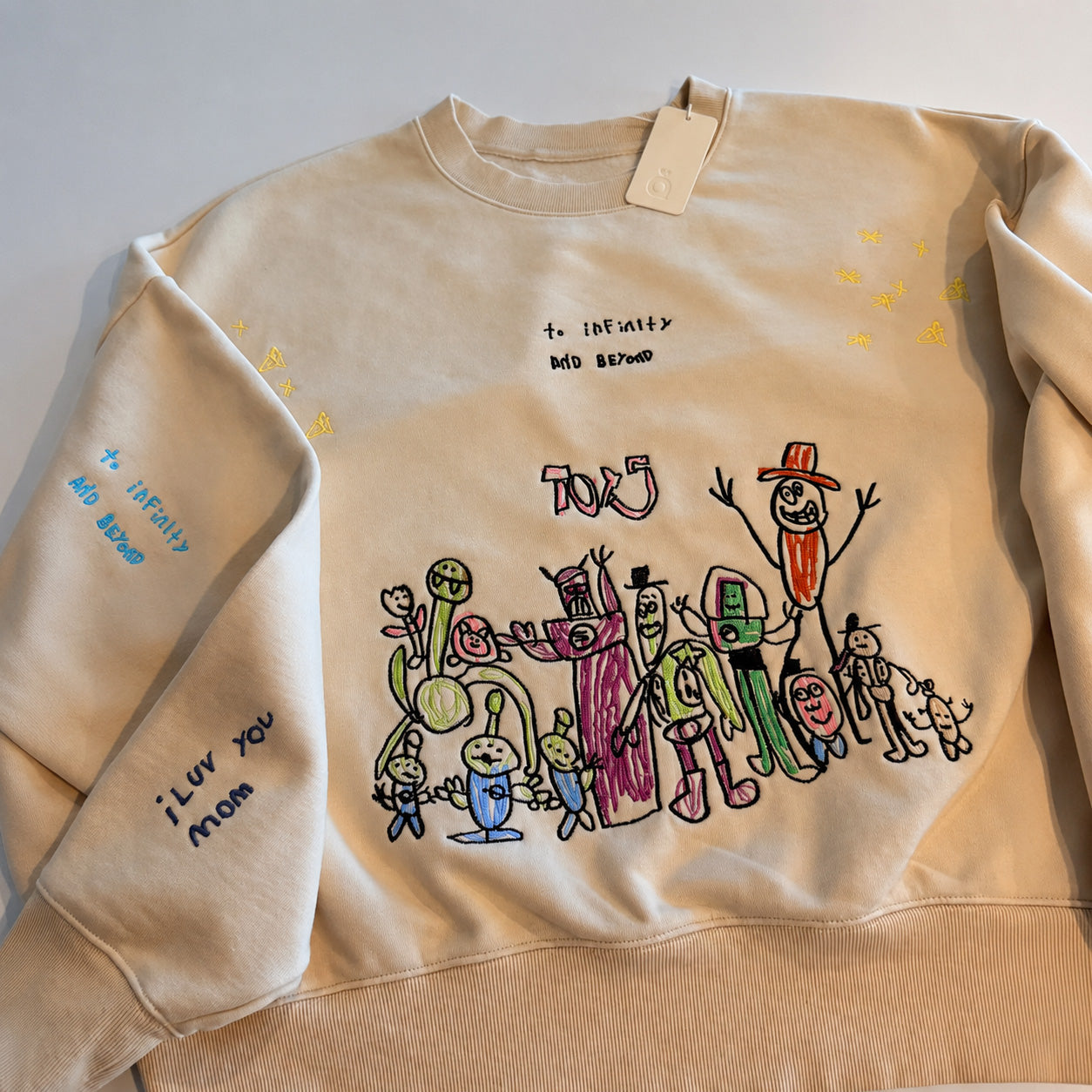 🎨Custom Embroidered Sweatshirt from Kids' Artwork | Personalized Family Keepsake