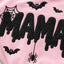 Halloween Mama Glitter Embroidered Sweatshirt/Hoodie – Spooky Mom Crewneck with Bats & Spider Web