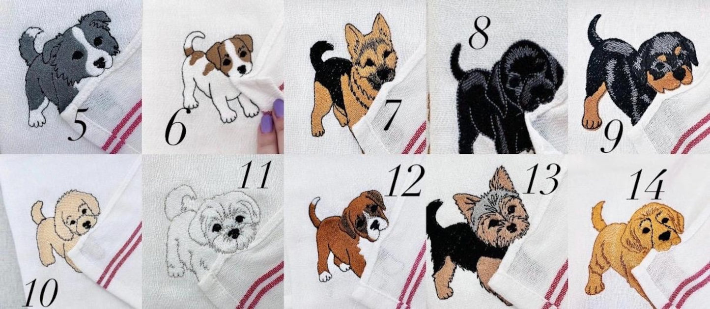 Personalized Pet Embroidered Kitchen Towel – Perfect Gift for Pet Lovers