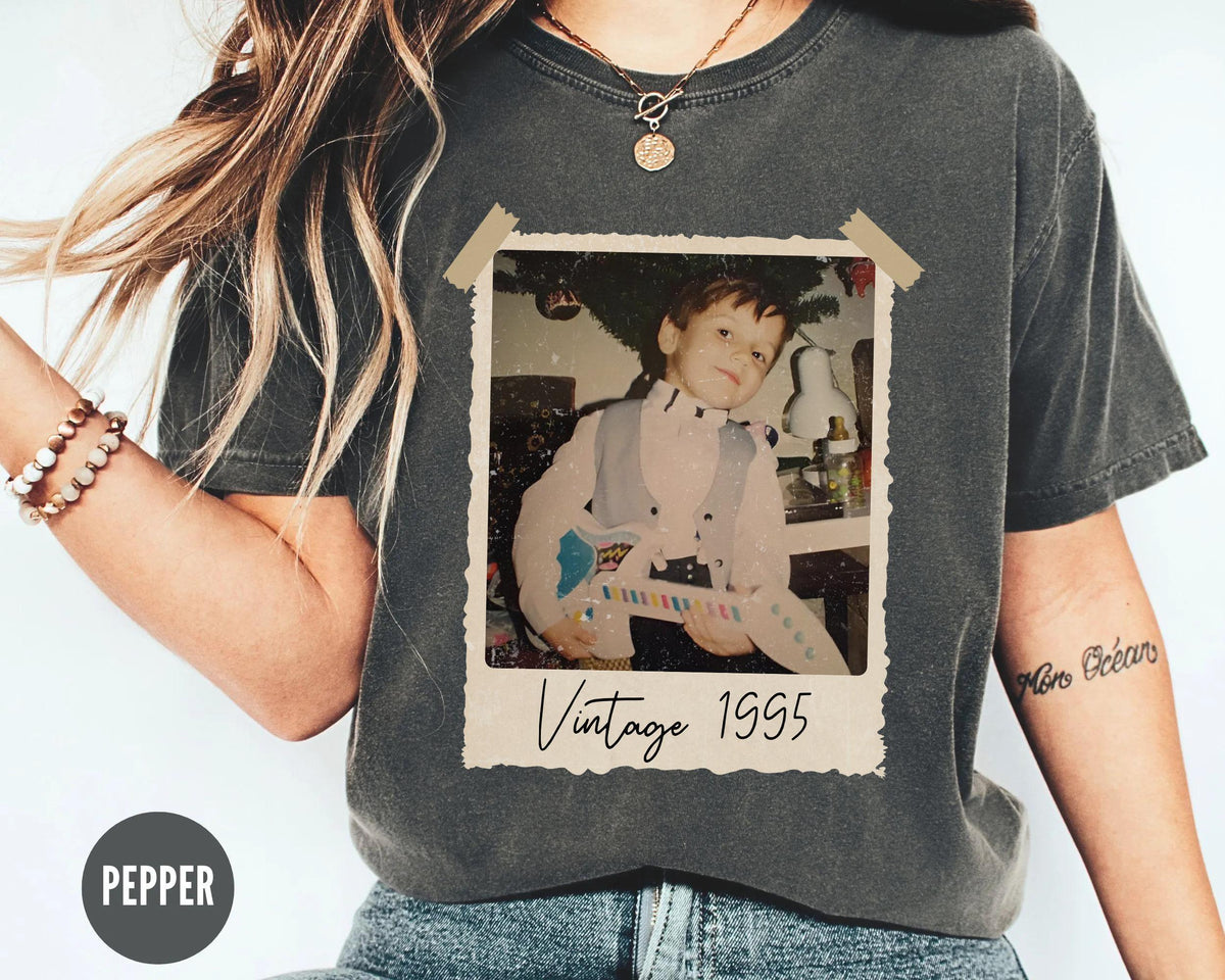 Custom Vintage Photo And Year Shirt, Custom Shirt With Picture Personalized 30th Birthday Gift Vintage 30th Birthday Party Vintage Est Shirt
