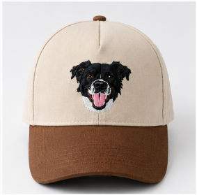 Custom Pet Photo Snapback Hats - Embroidered Dog, Cat or any Pet Portrait Caps